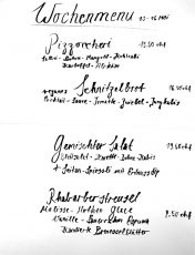 Wochenmenu 13.-16. Mai 2025